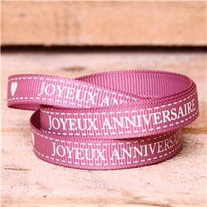 Joyeux Anniversaire Ribbon - Rosy Mauve